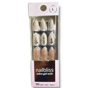 Nailbliss Salon Gel Nails with Glitter and Rhinestones